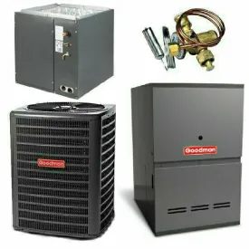 Goodman 2 Ton Cooling 16 SEER; 60k BTU Heating; 80% AFUE Gas Electric Air Conditioner System