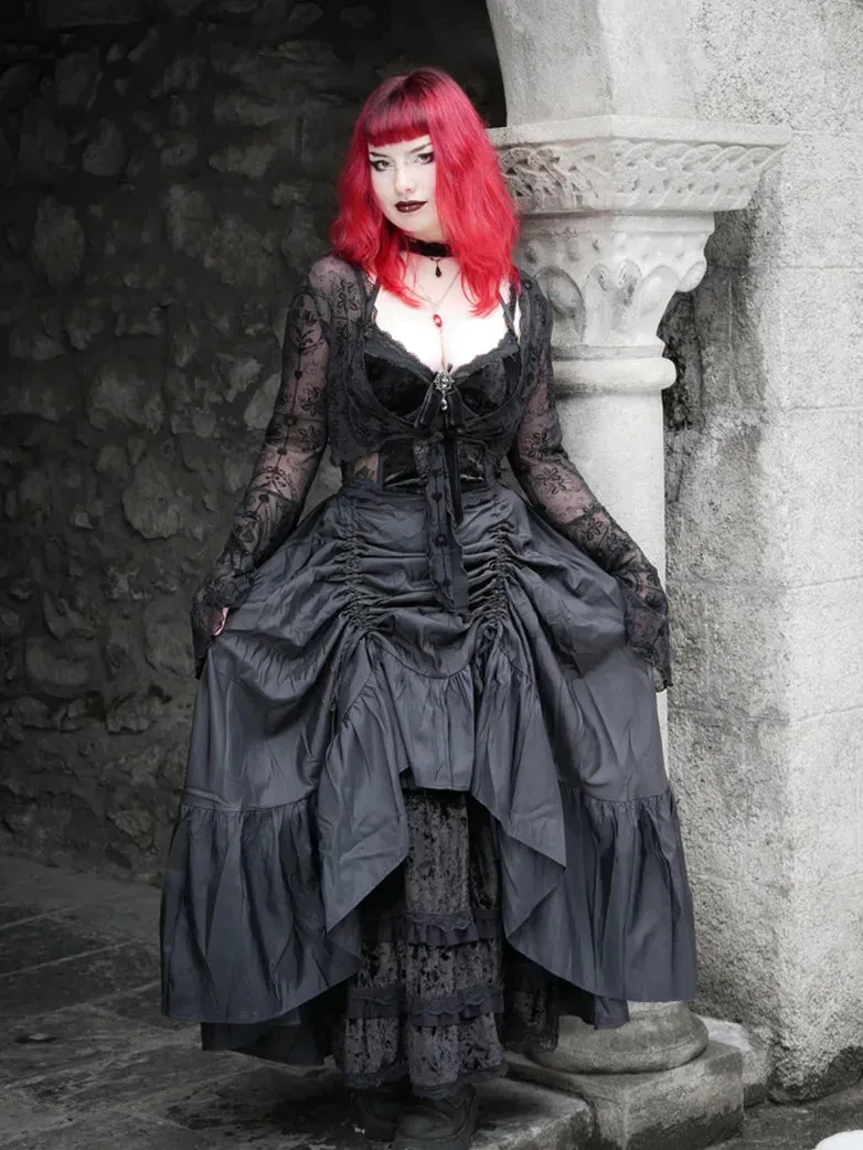 Gothic Chameleon High-Low Drawstring Skirt