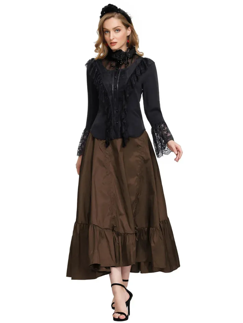 Gothic Chameleon High-Low Drawstring Skirt