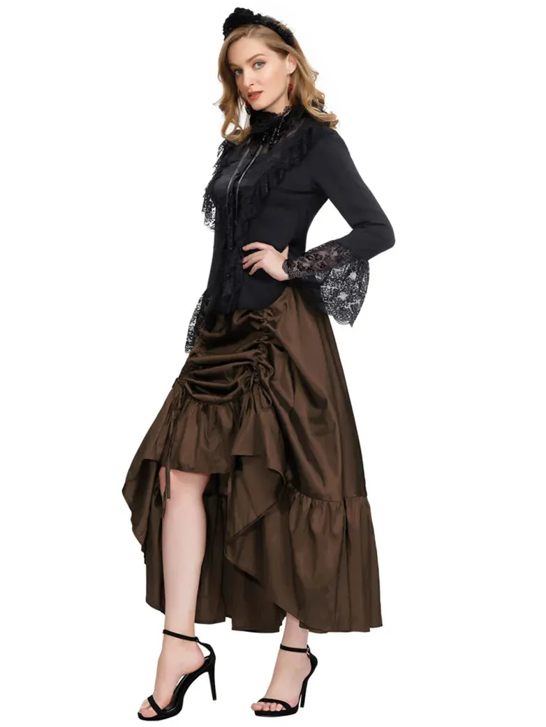 Gothic Chameleon High-Low Drawstring Skirt