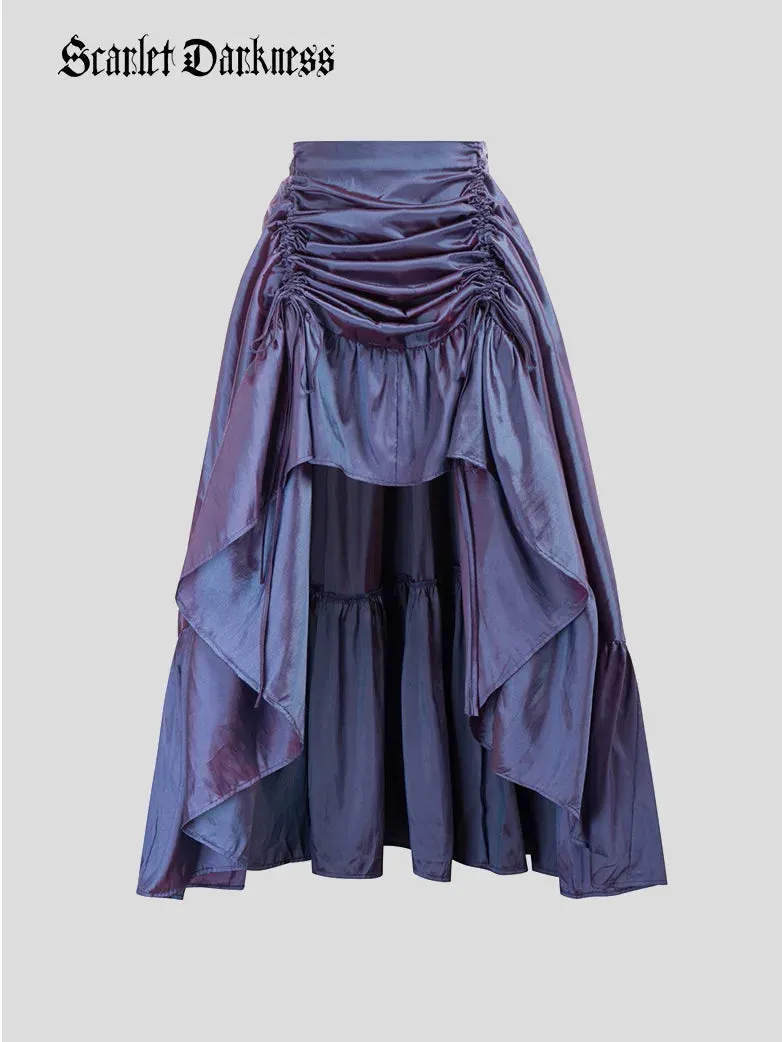 Gothic Chameleon High-Low Drawstring Skirt