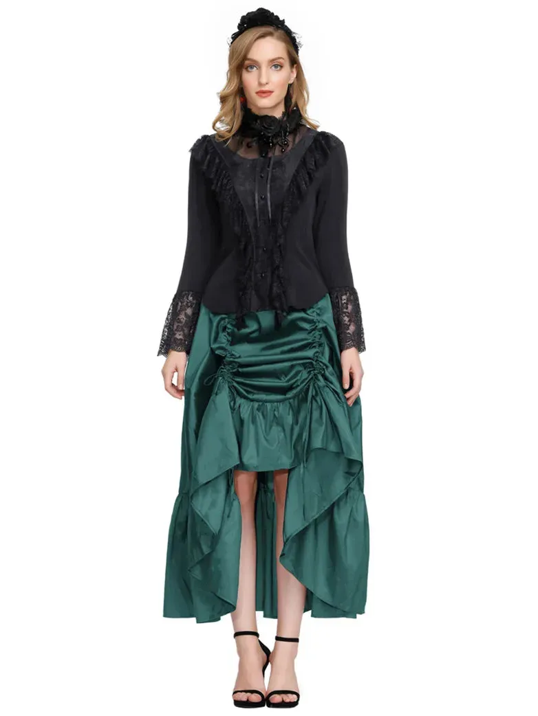 Gothic Chameleon High-Low Drawstring Skirt