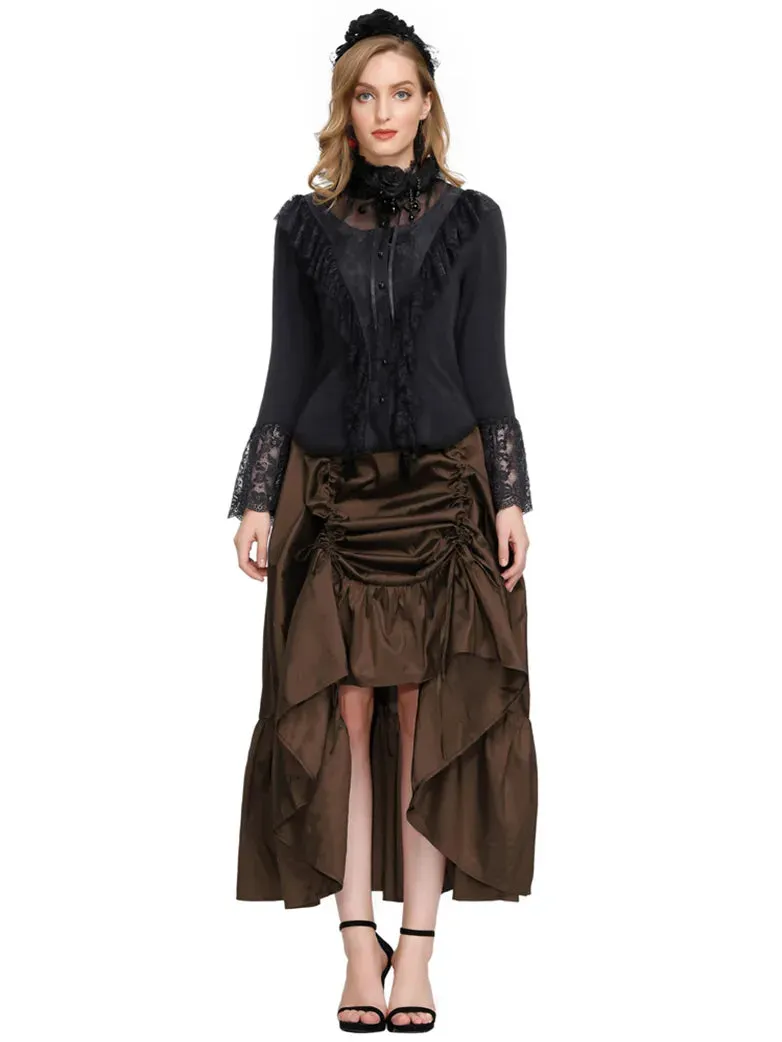 Gothic Chameleon High-Low Drawstring Skirt