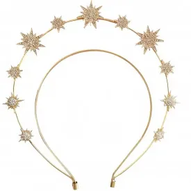 Gothic Goddess Spiked Star Halo Crown Festival Headdress Headband - Gold Style 6