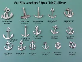 Grab Bag Mix Anchor Charm Pendant Collection Silver Gold Boat Ship Marine Yacht Nautical Sailor Sea Beach Jewelry Making Bracelet Bulk Lot