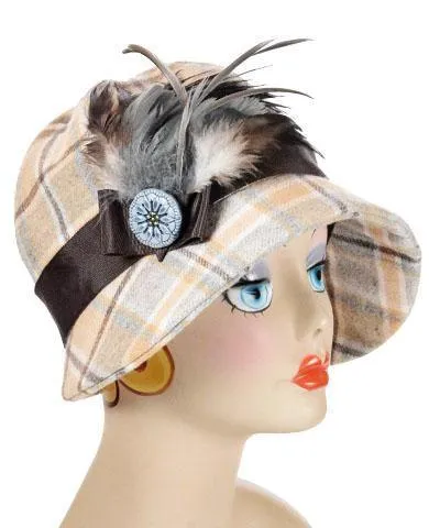 Grace Cloche Style Hat - Wool Plaid in Daybreak