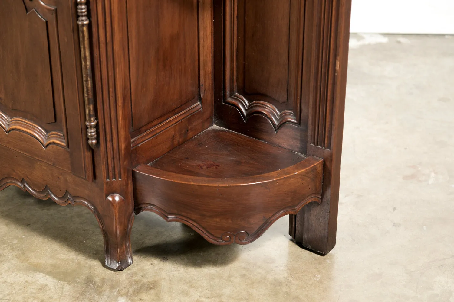 Grand 19th Century French Louis XV Style Walnut Hall Tree with Storage Cabinet