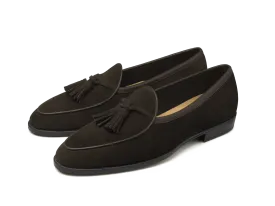 Grand Seine Tassel Loafers in Dark Brown Noble Suede