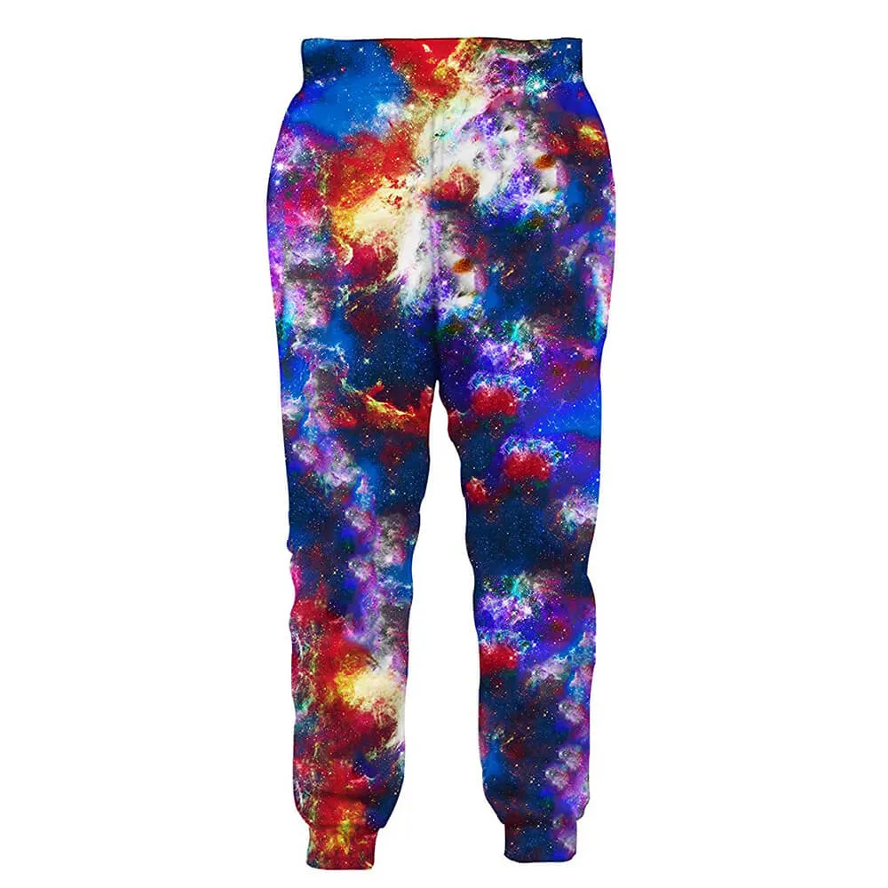 Graphic Space Astronaut Cat Joggers