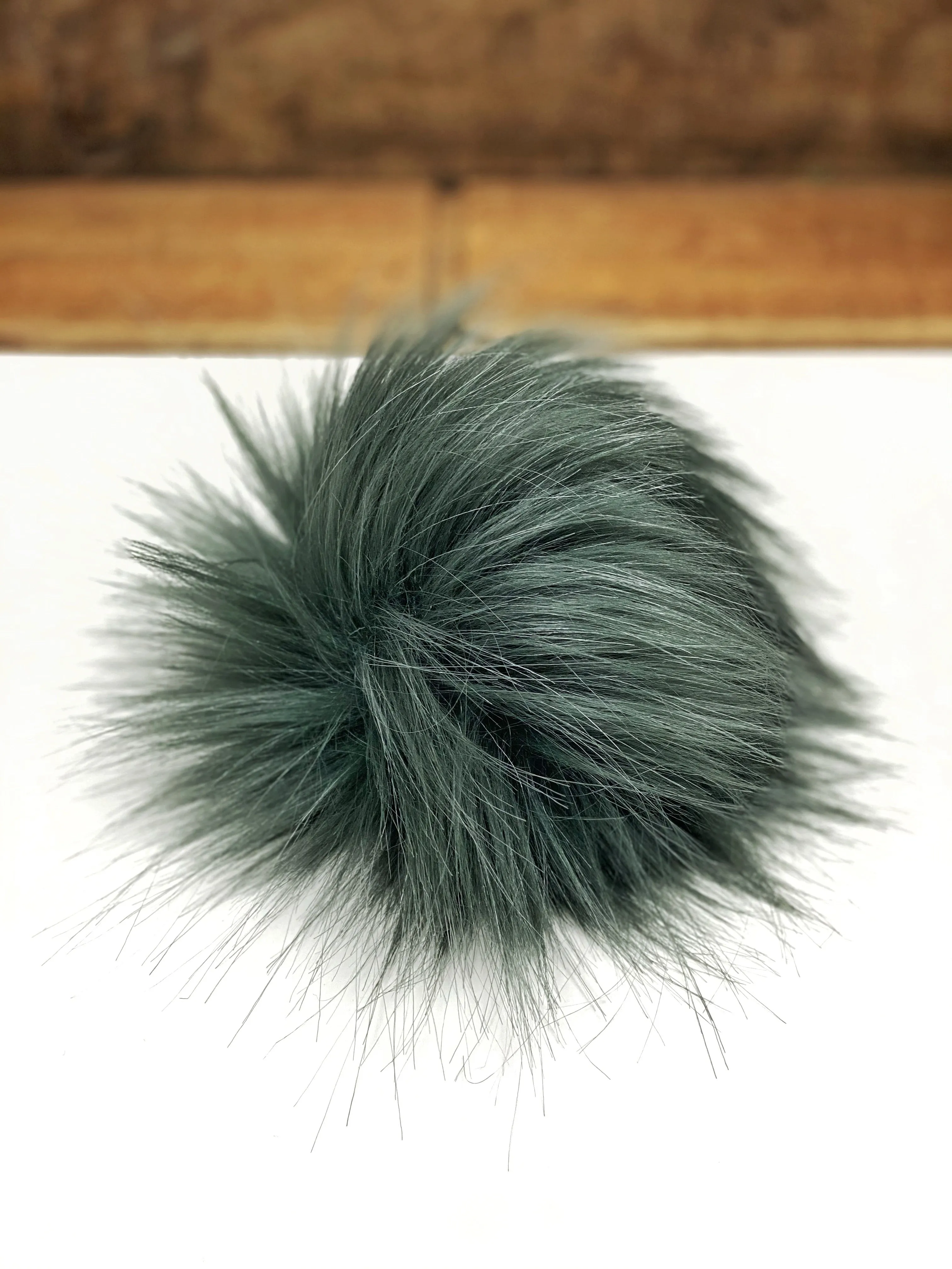 Graphite Gray Faux Fur Pom Pom