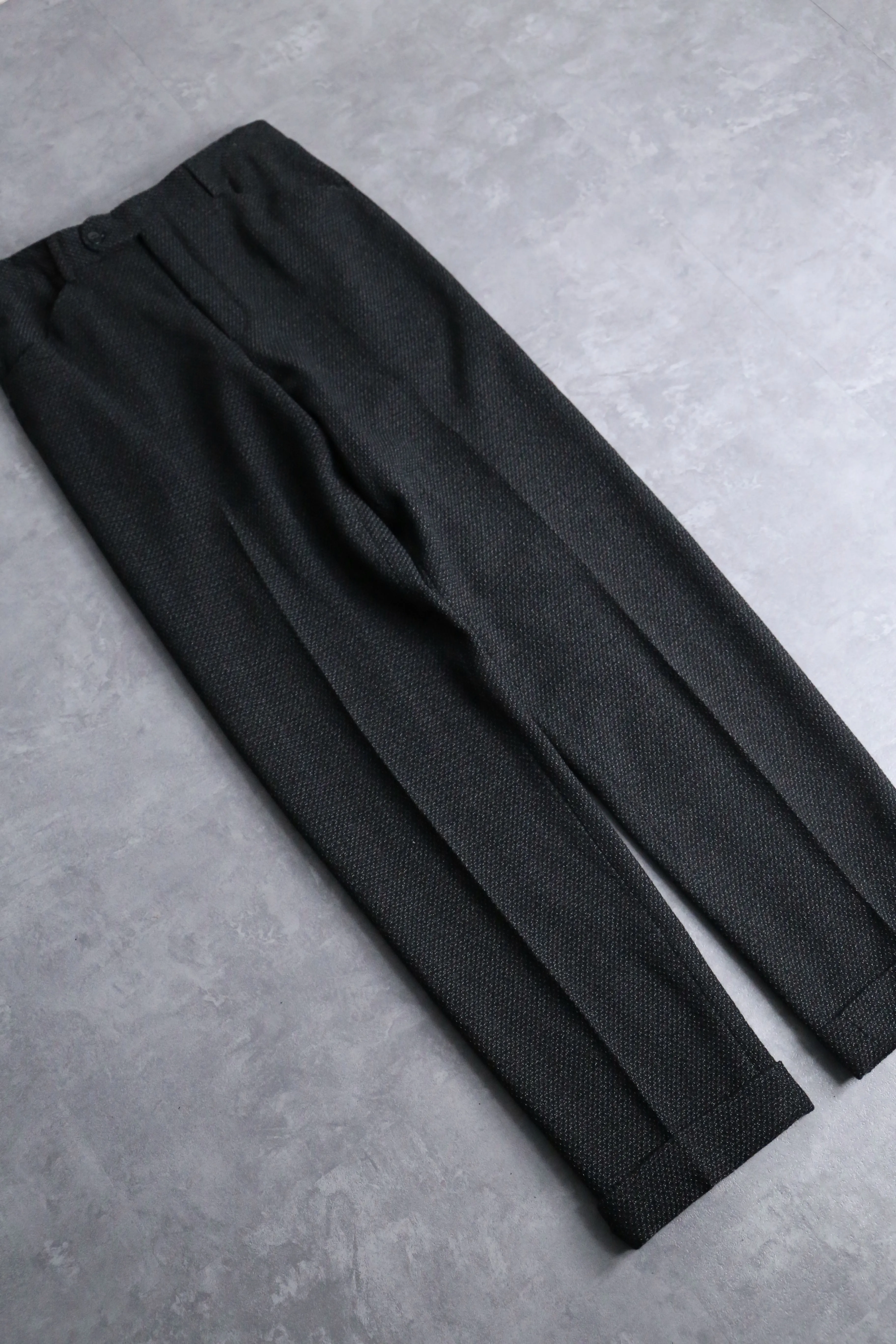 gray tweed wide tapered slacks