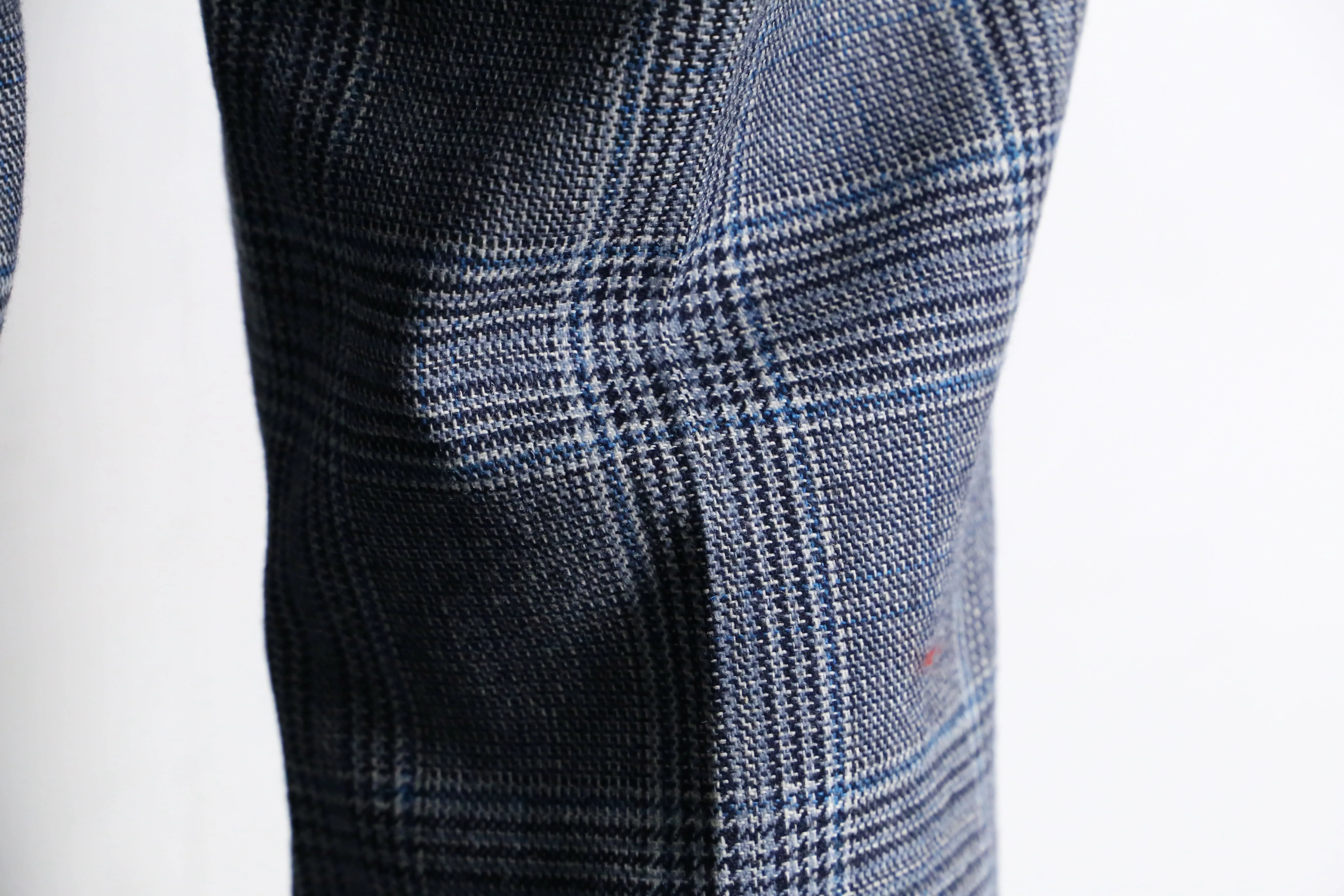 grayish check pattern straight slacks