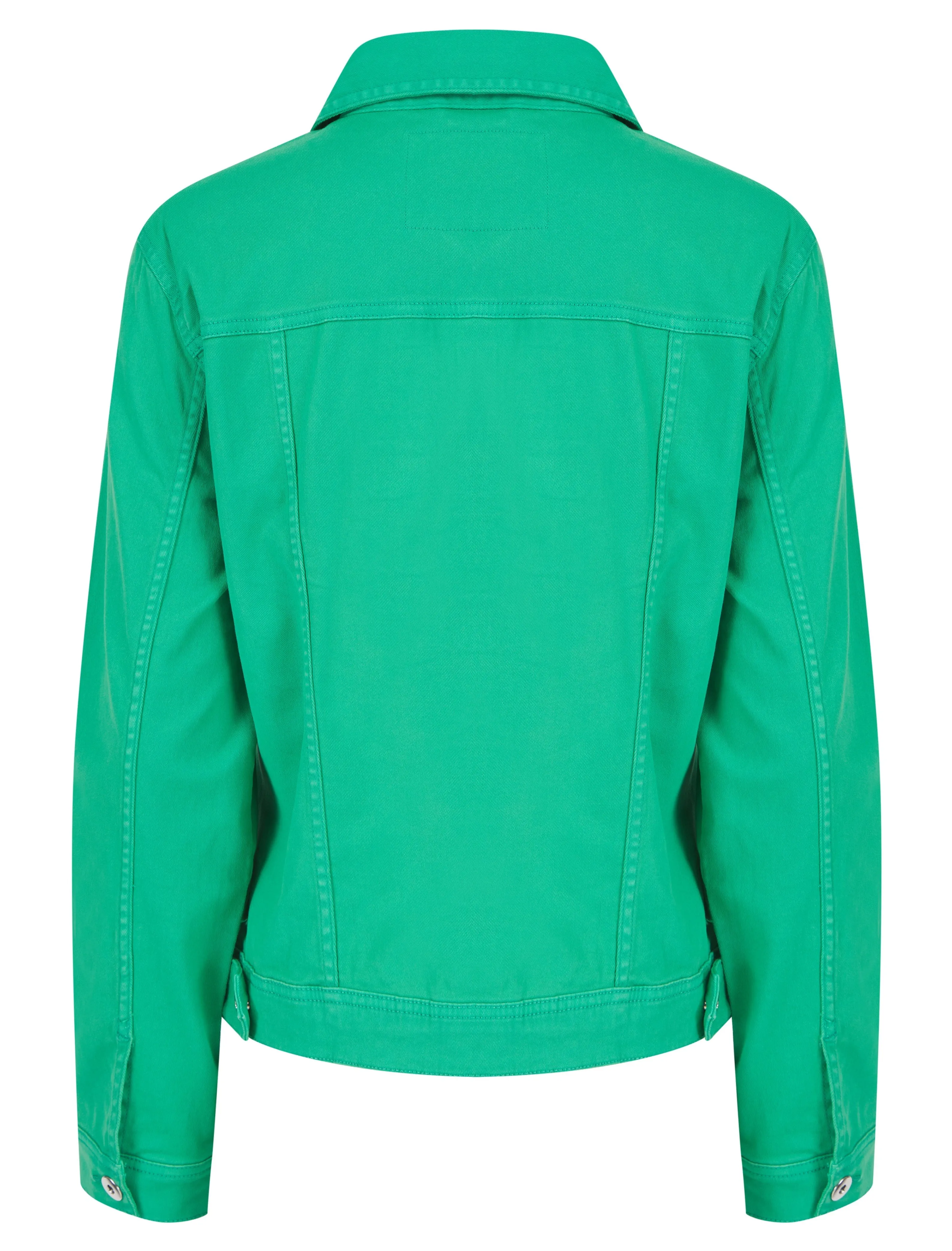 GREEN COTTON STRETCH DENIM JACKET