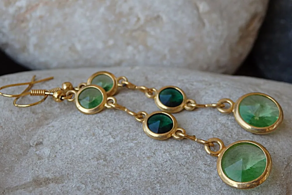 Green Dangle Earrings