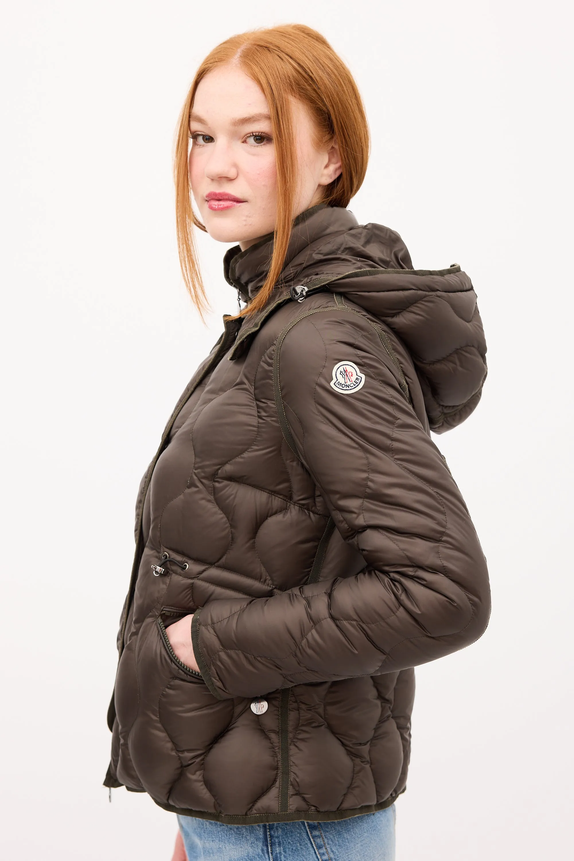 Green Down & Nylon Marmotte Puffer Jacket