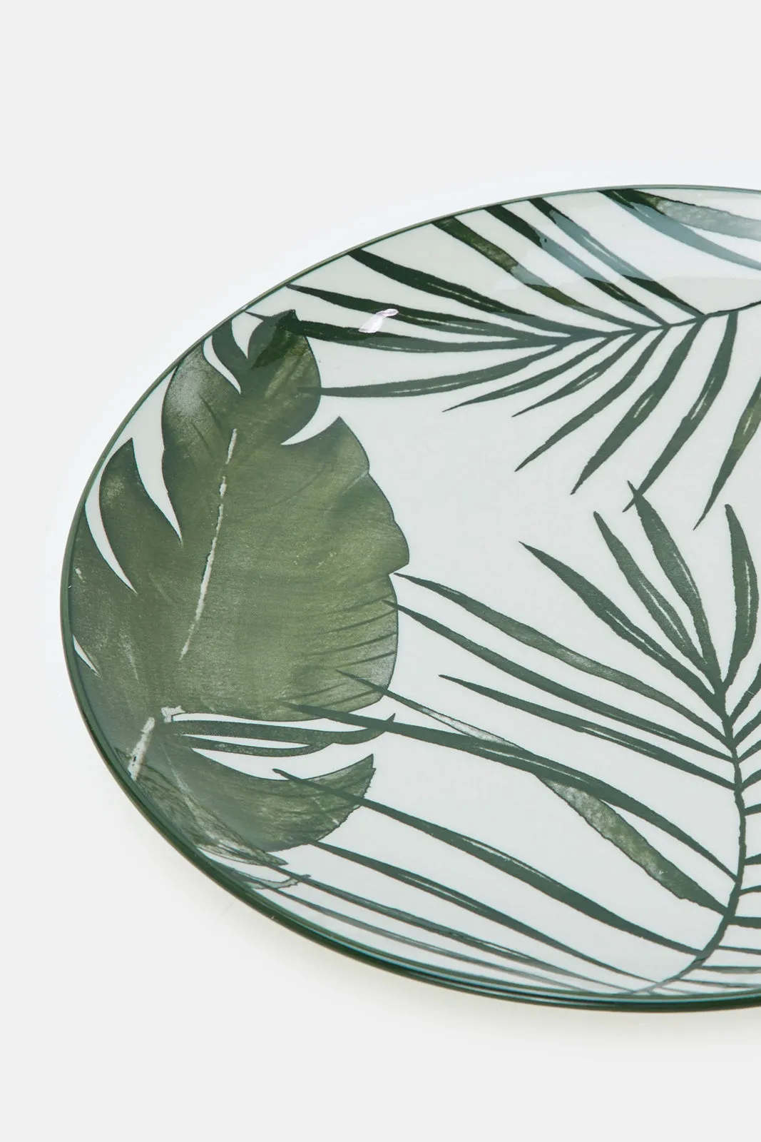 Green Leaves Print Tropical Dinner Set (16 Piece)