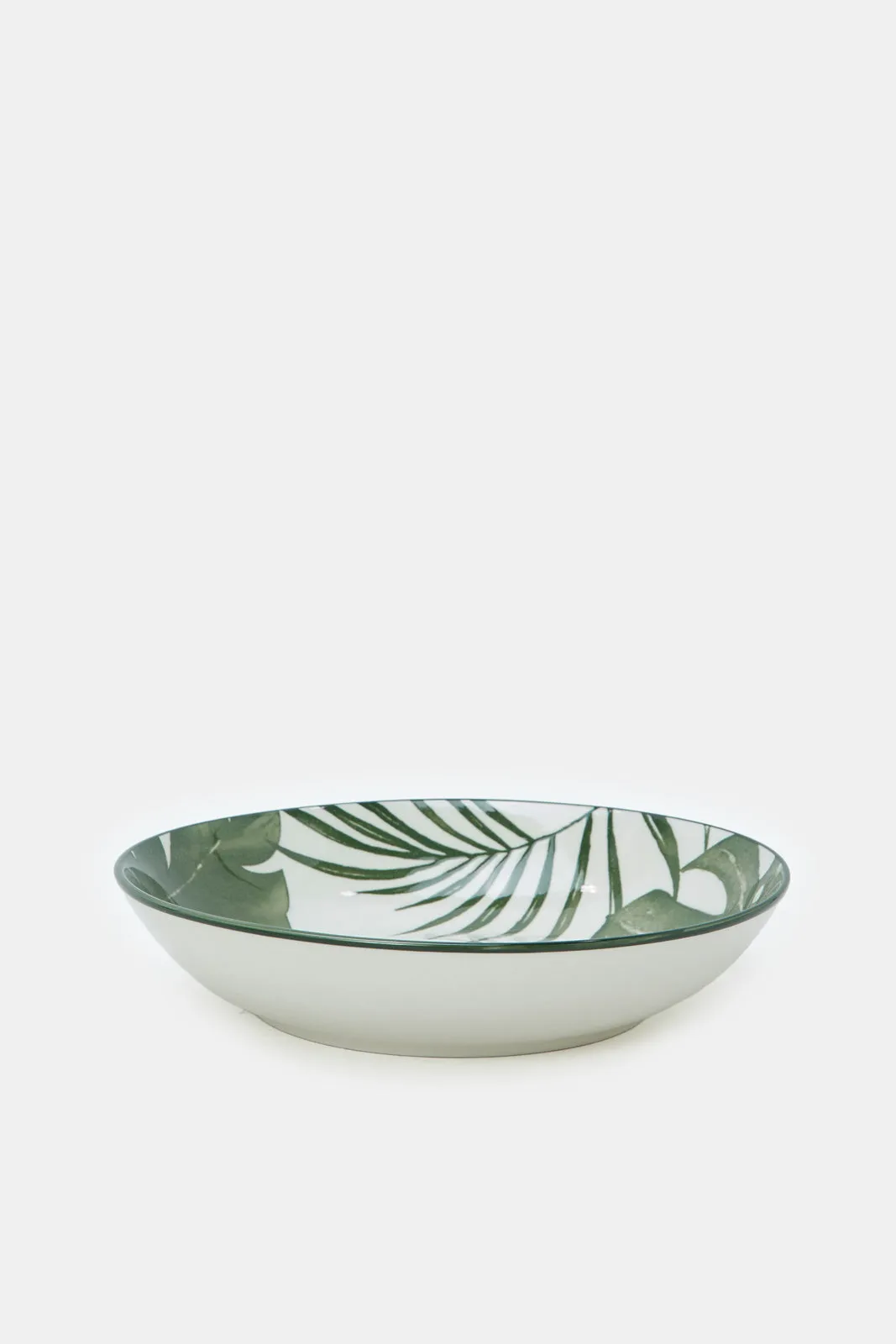 Green Leaves Print Tropical Dinner Set (16 Piece)