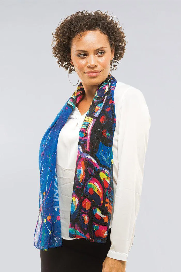 Green Sea Turtle Dreaming Rectangle Chiffon Scarf