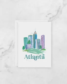 Greeting Card - Atlanta Skyline- Local - Peach or Plum