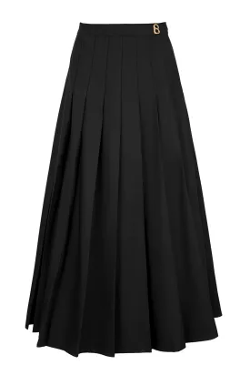 Greta Pleated Skirt - Black