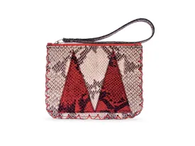 GREY AND RED VIVIAN FLAT POUCH