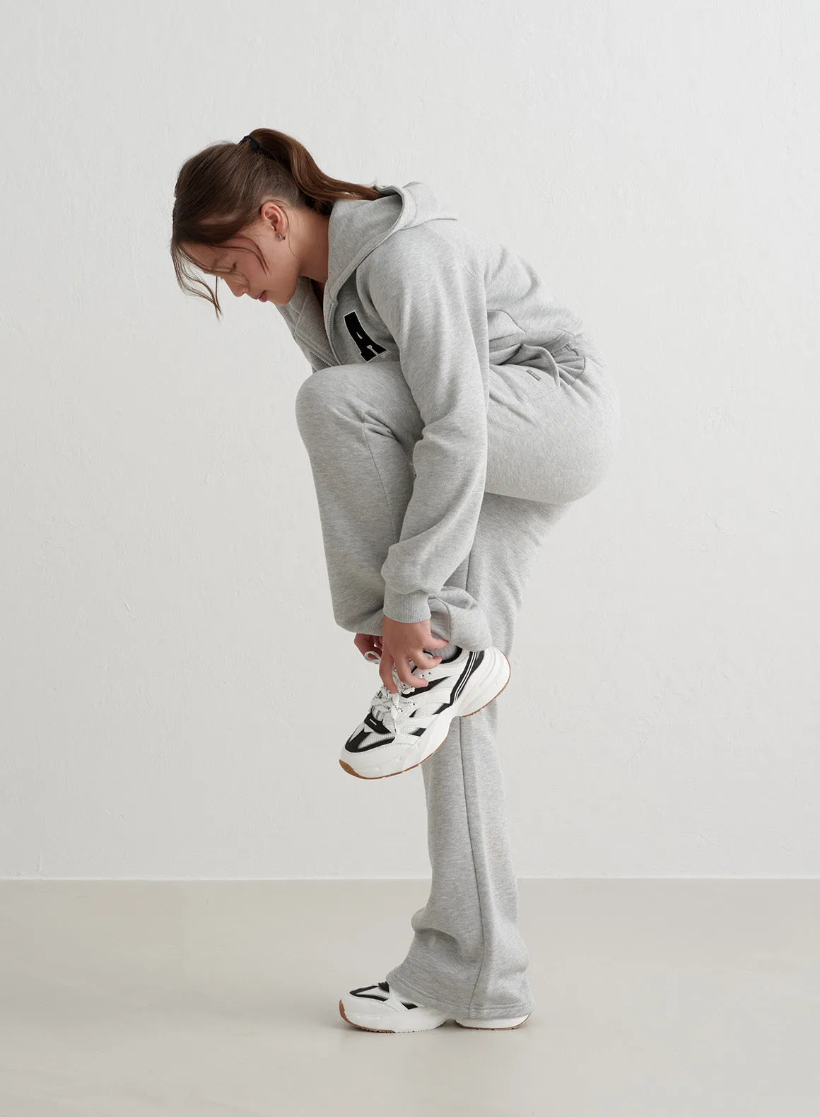 Grey Melange Young Flare Sweatpants