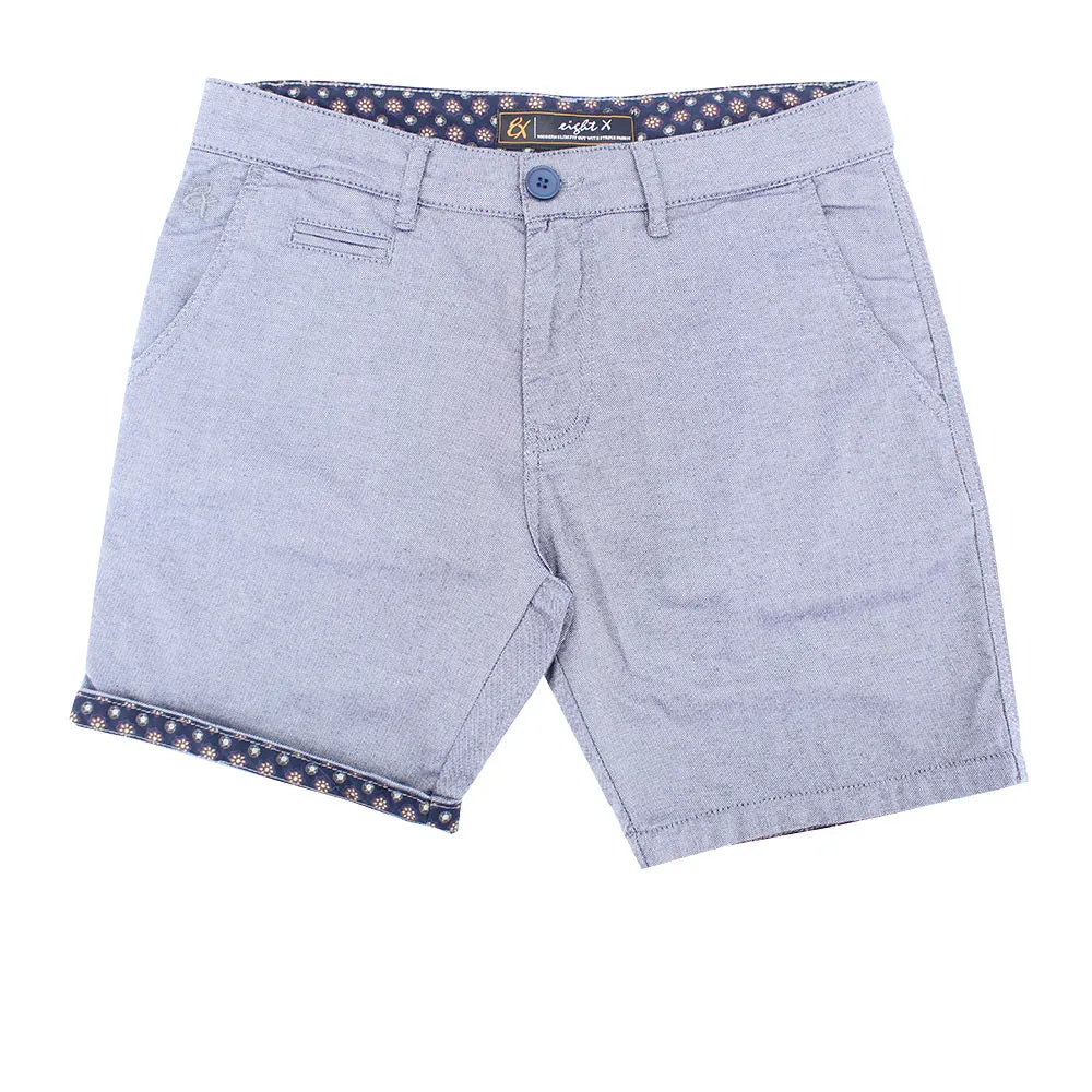 Grey Slim Fit Textured Shorts