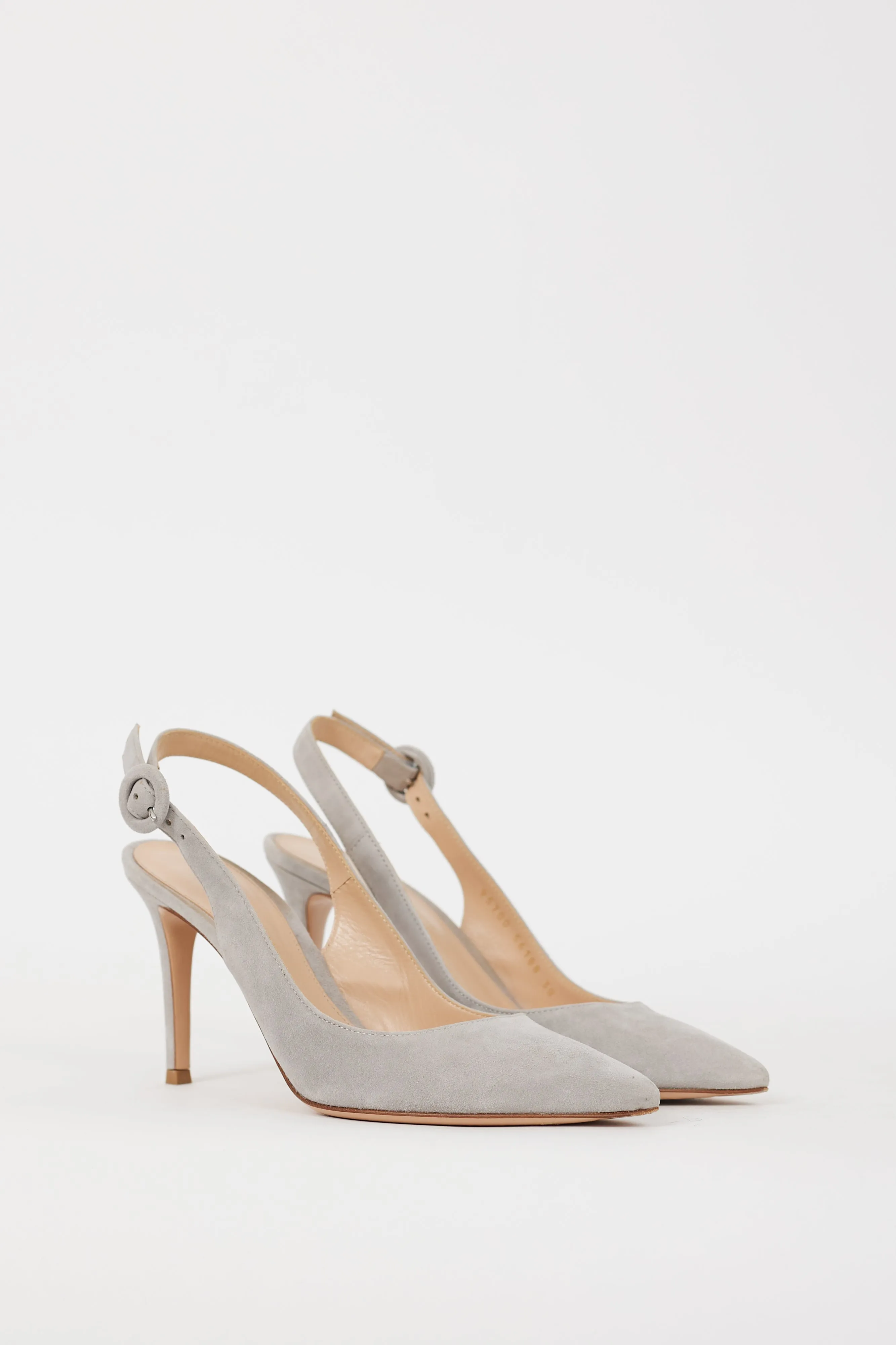 Grey Suede Anna Slingback Heel