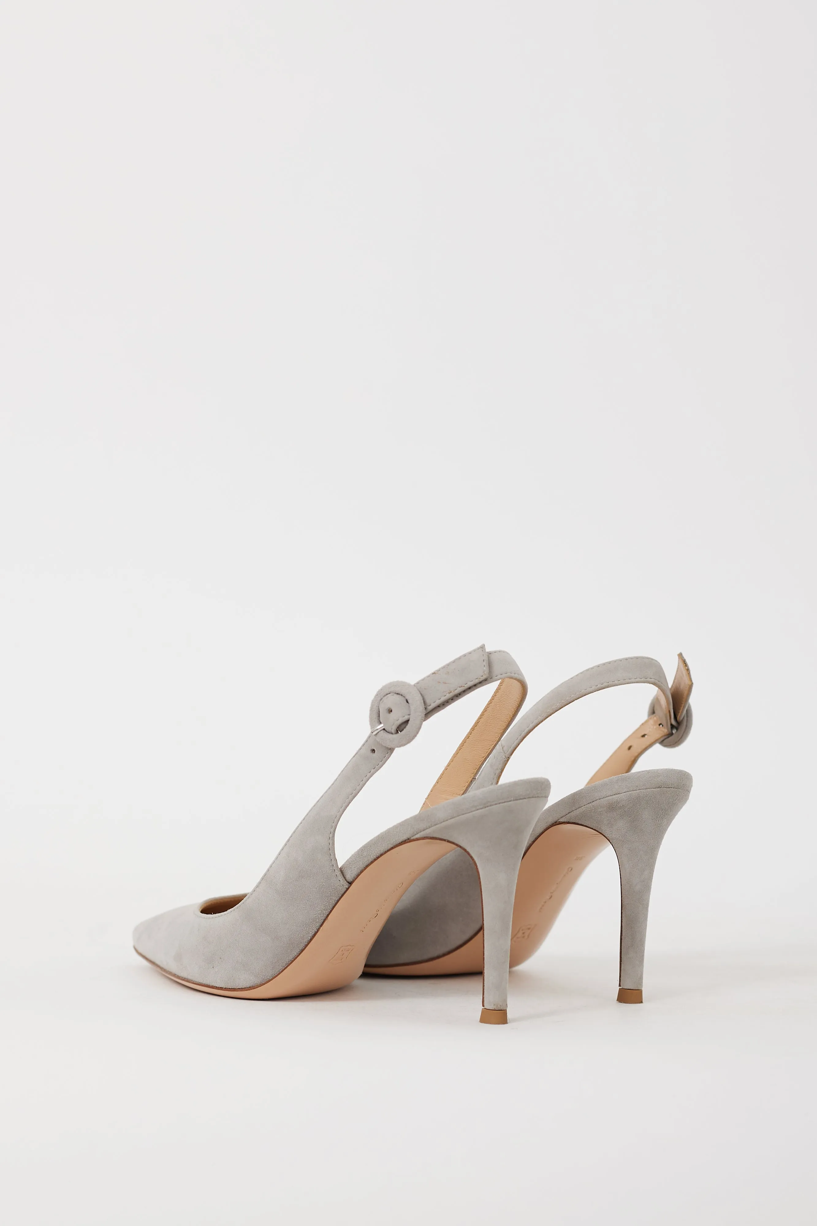 Grey Suede Anna Slingback Heel