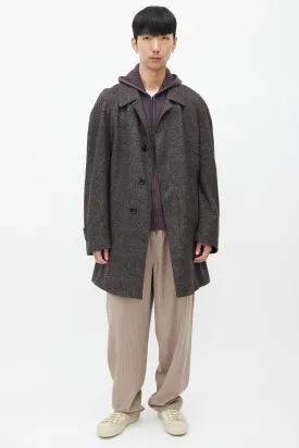 Grey Tweed Cashmere Coat