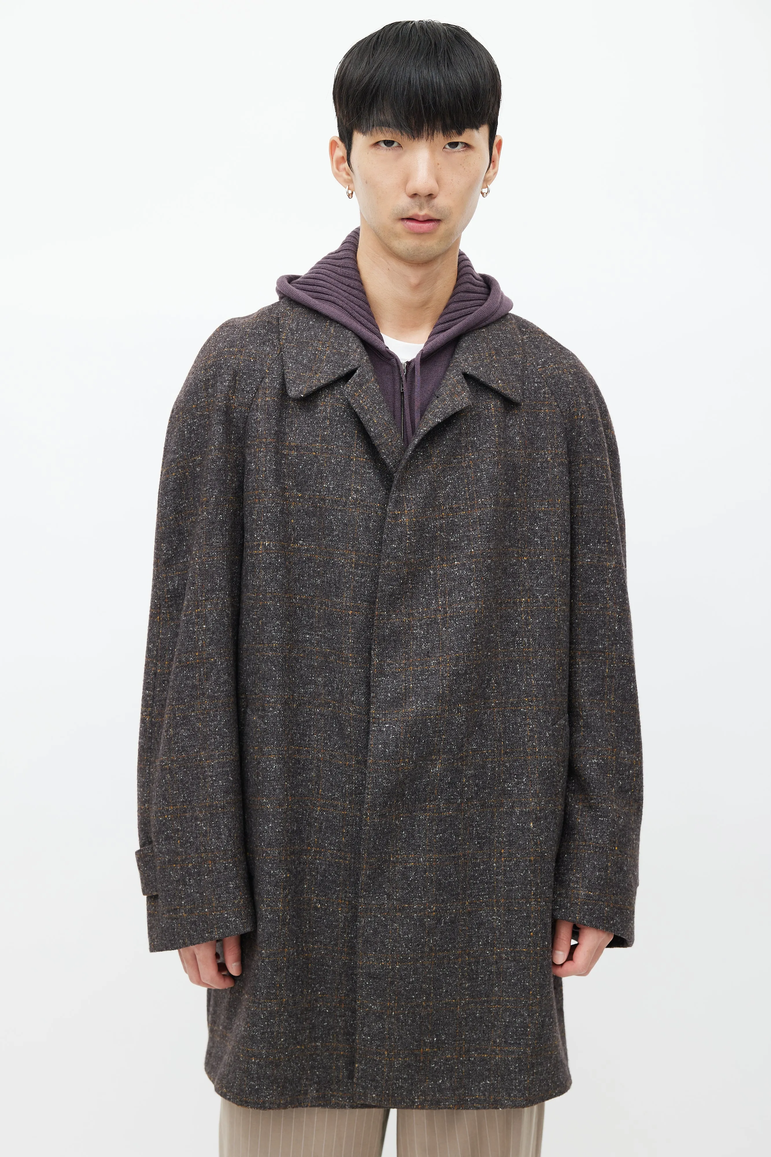 Grey Tweed Cashmere Coat