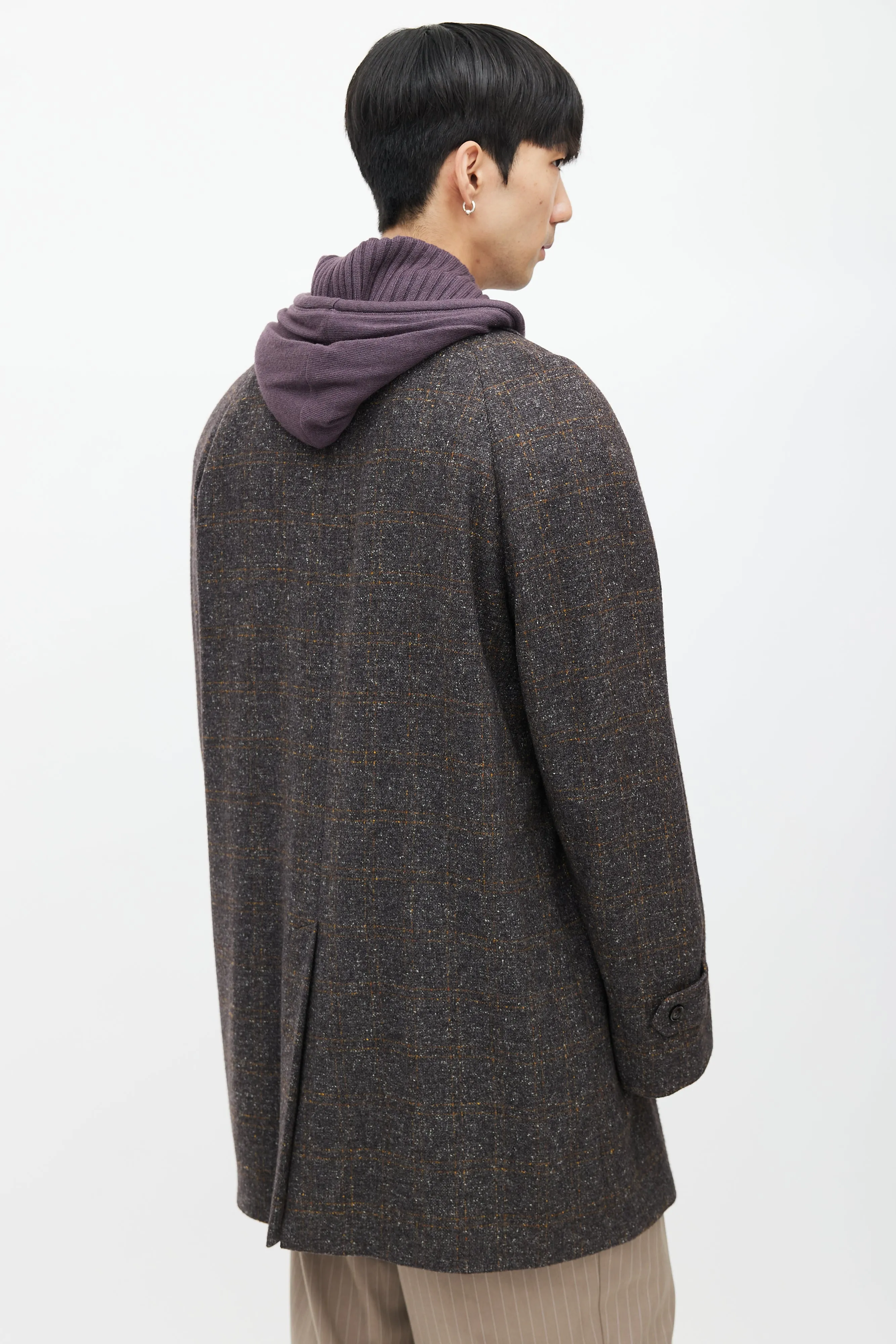 Grey Tweed Cashmere Coat