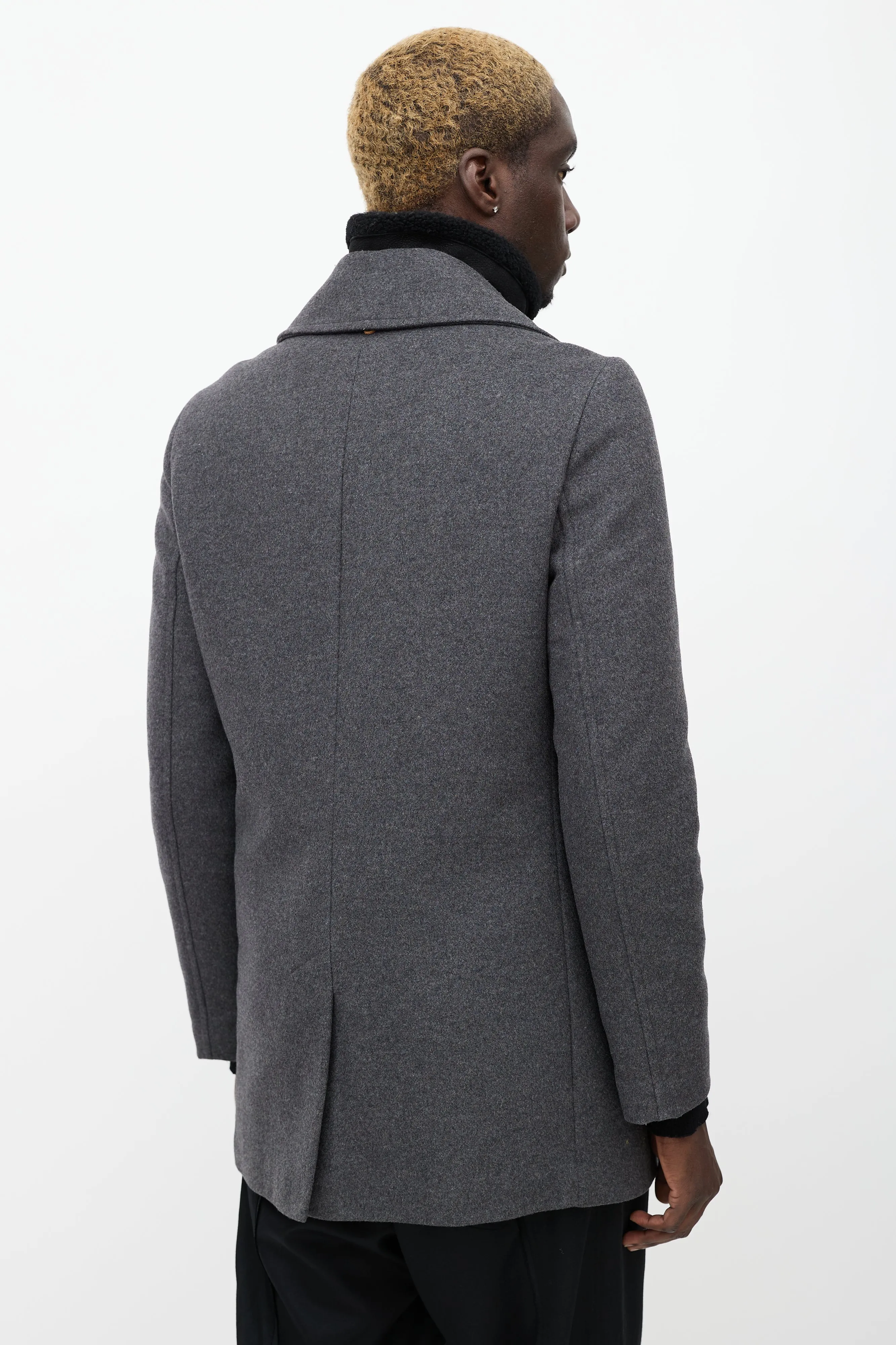 Grey Wool & Cashmere Blend Dillon Coat