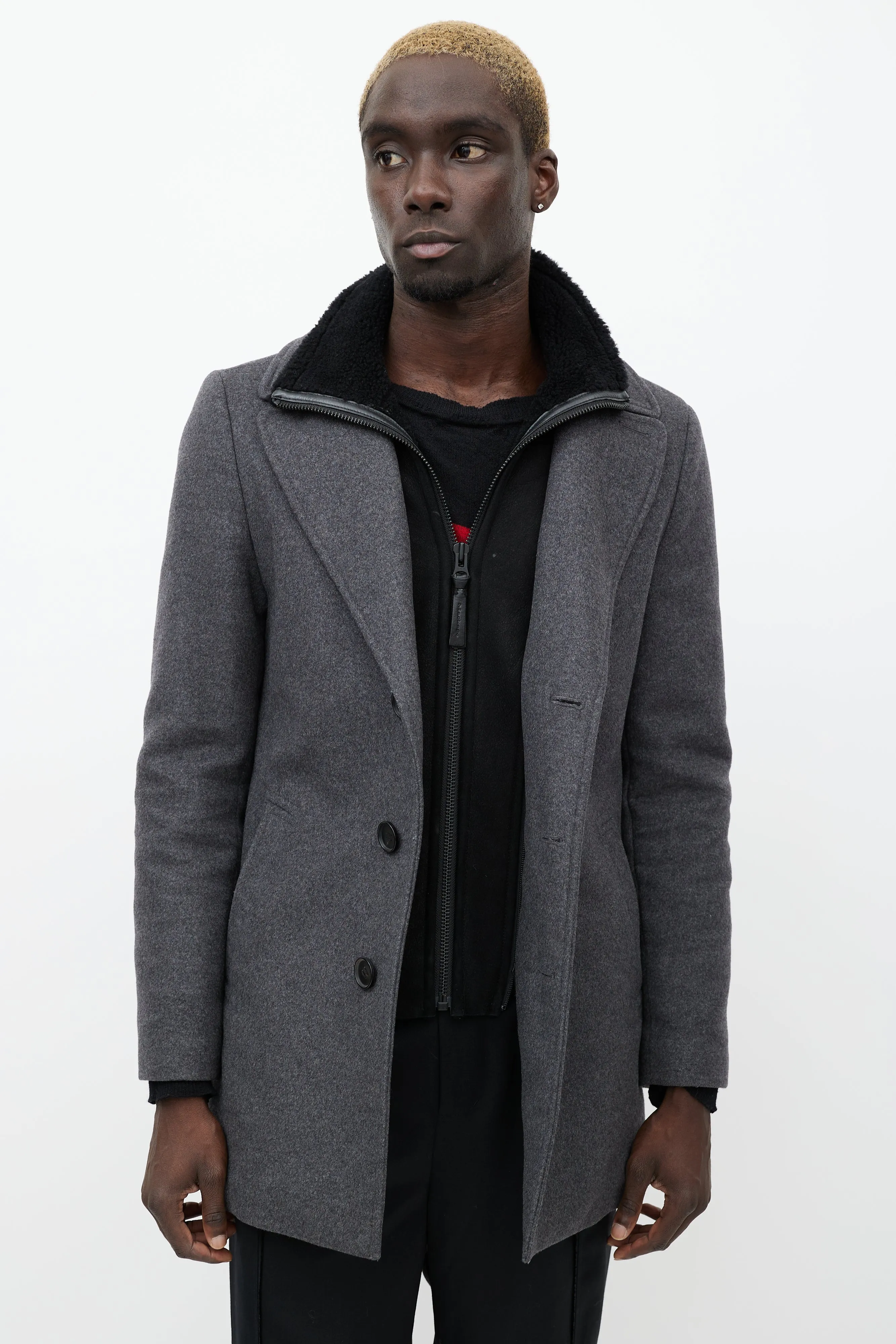 Grey Wool & Cashmere Blend Dillon Coat