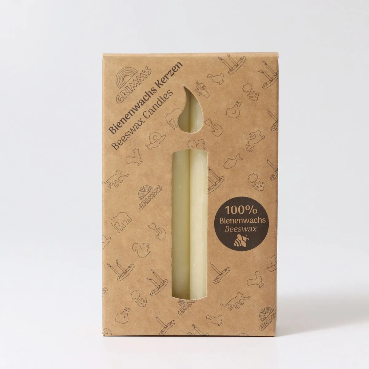 Grimm's Cream 100% Beeswax Candles - 12