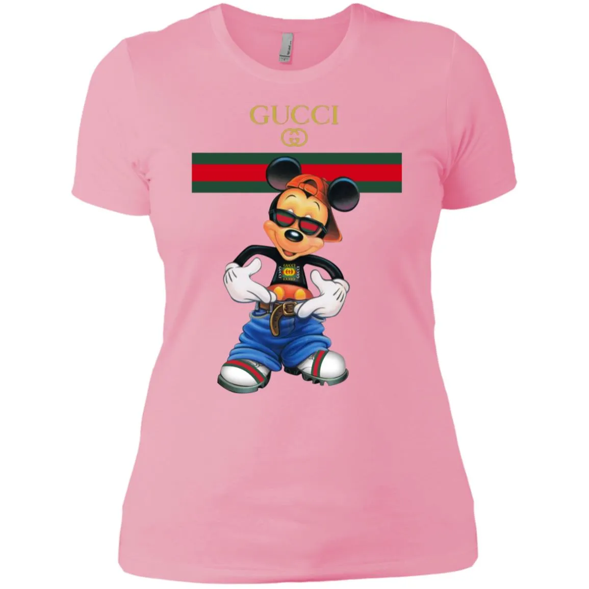 Gucci Logo Mickey Gift Trending T-shirt Women Cotton T-Shirt