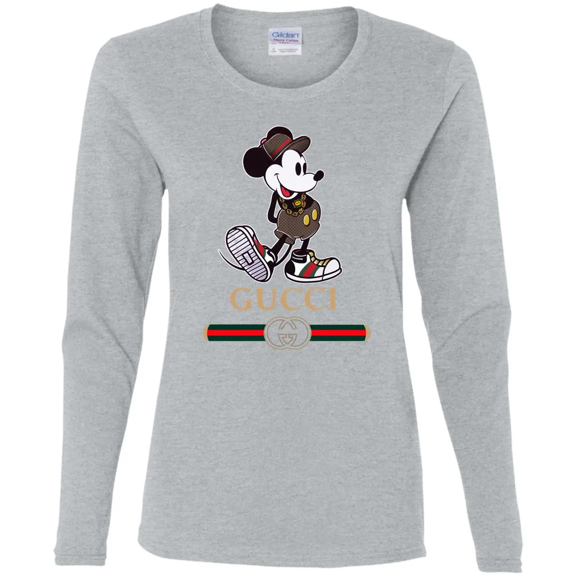 Gucci Mickey Kitty Beauty T-shirt Women Long Sleeve Shirt