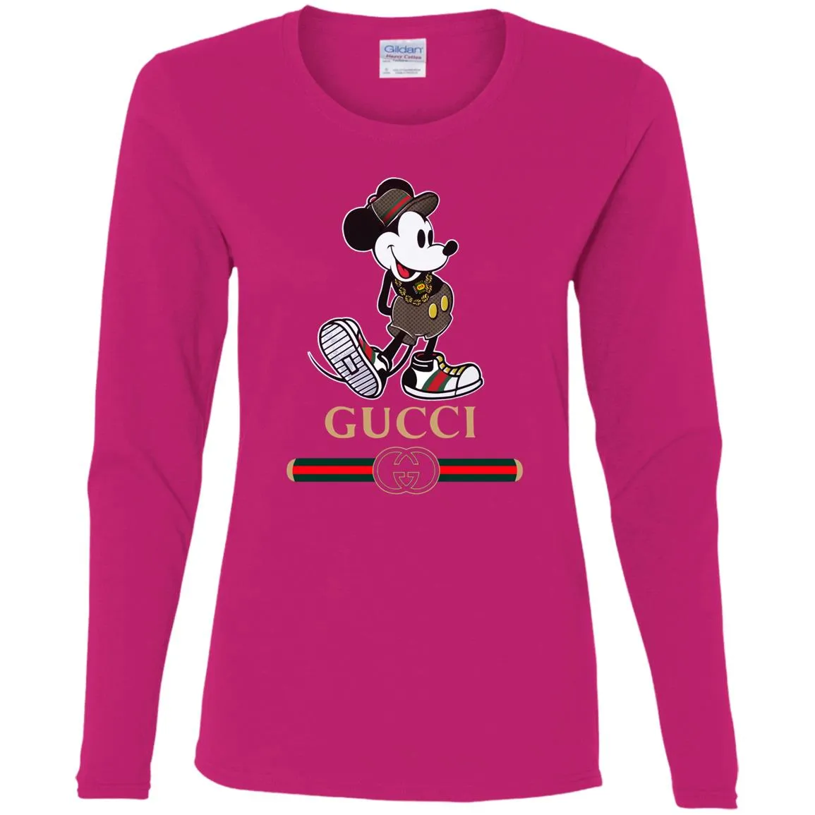 Gucci Mickey Kitty Beauty T-shirt Women Long Sleeve Shirt