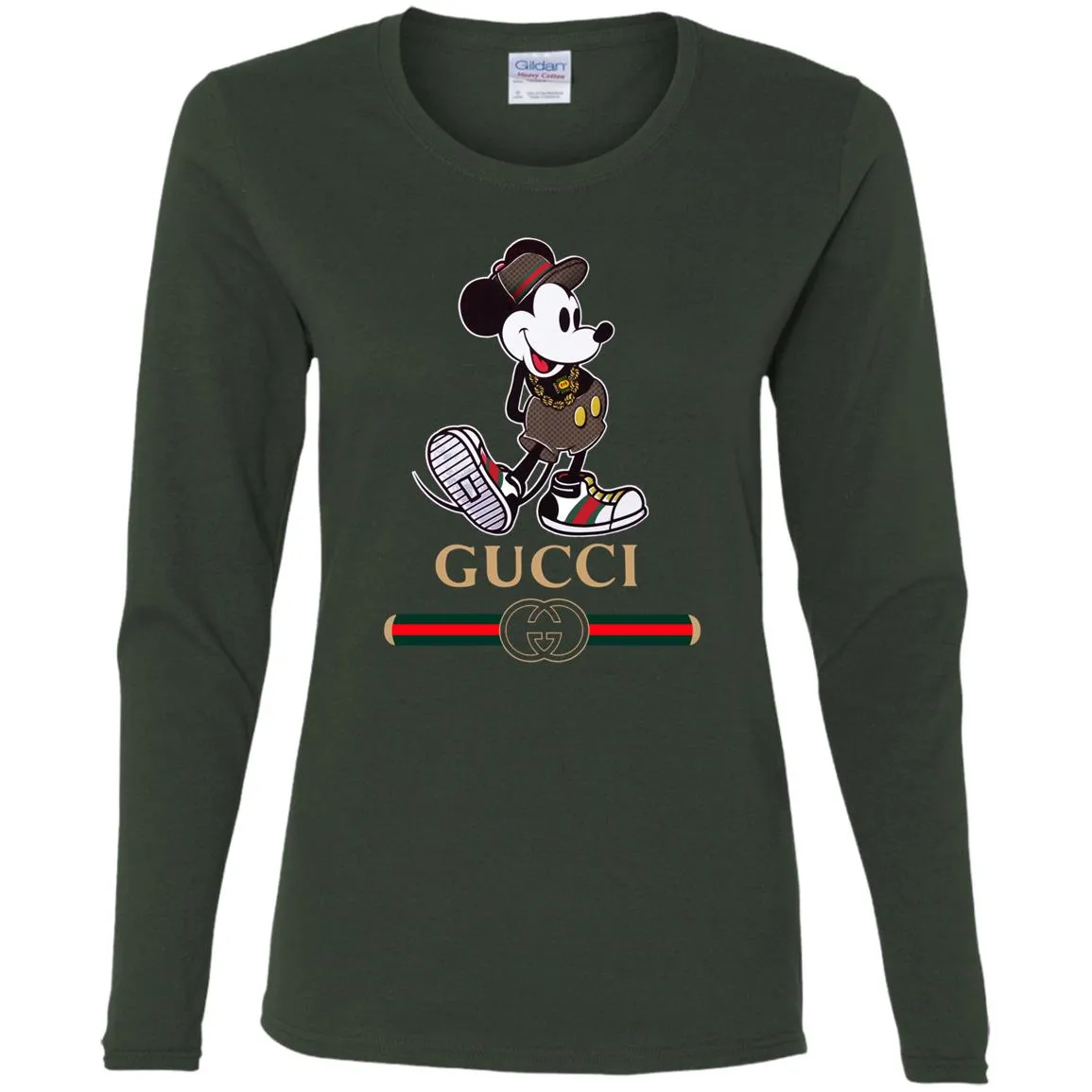 Gucci Mickey Kitty Beauty T-shirt Women Long Sleeve Shirt