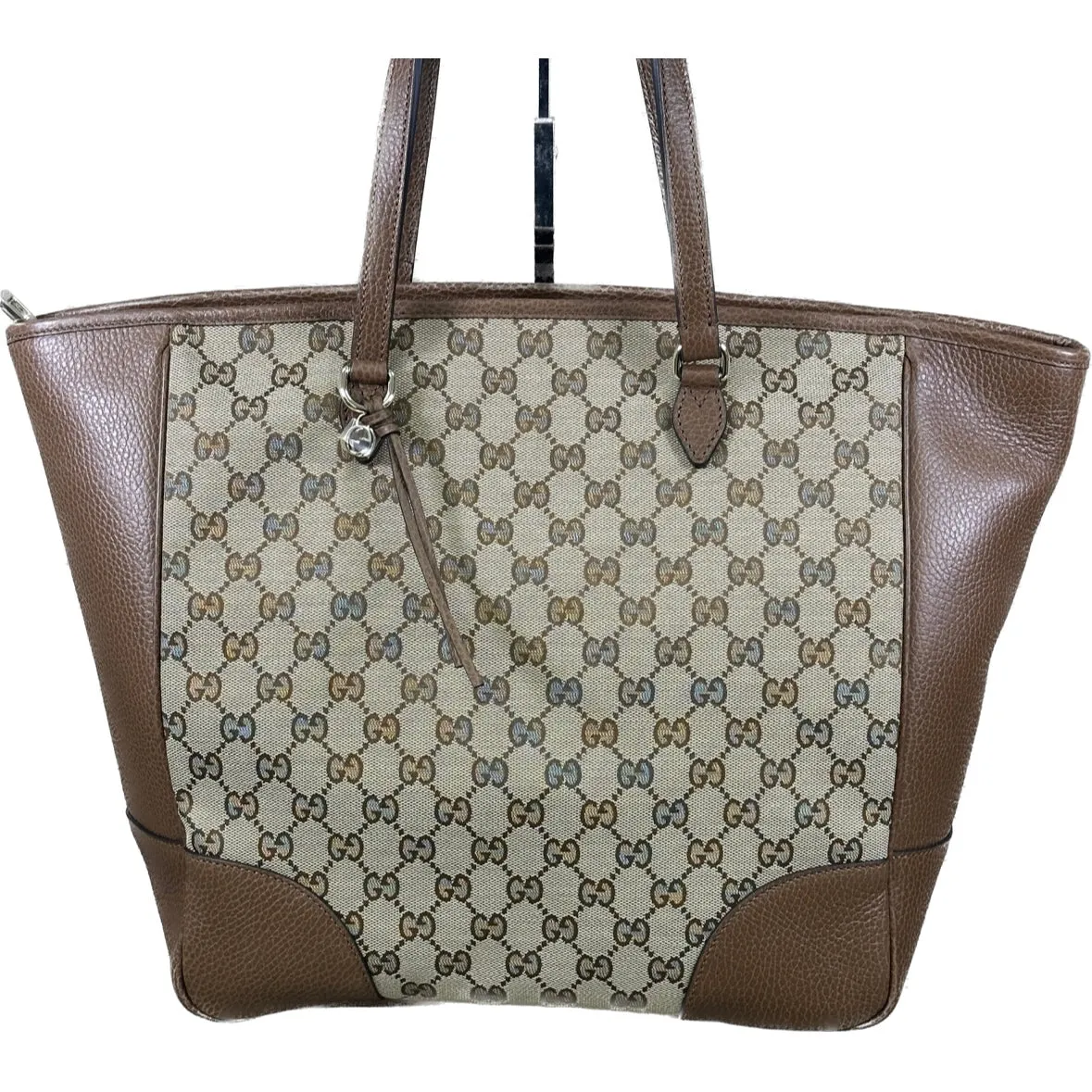 Gucci Monogram Medium Bree Zippered Tote - Beige