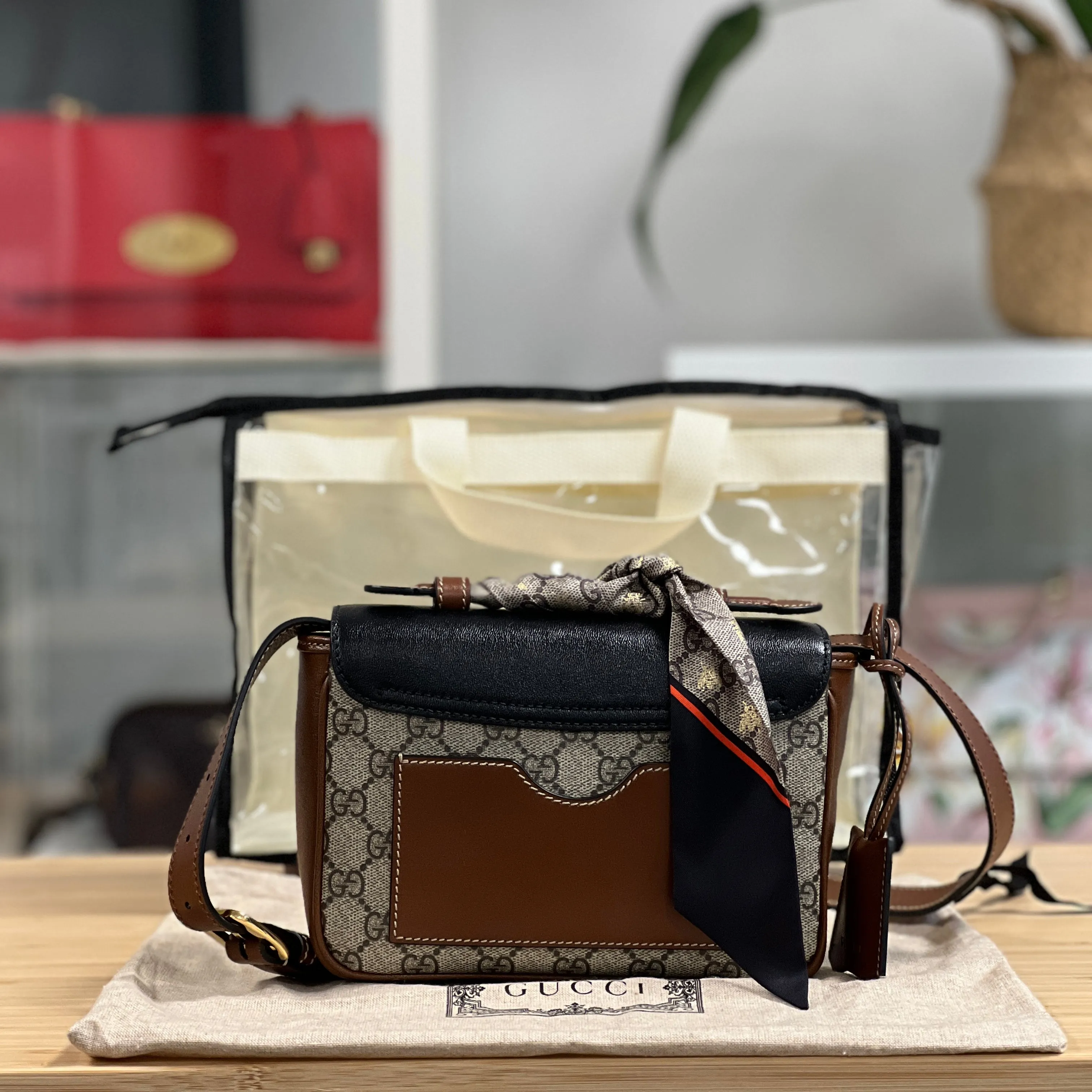 Gucci Supreme Padlock Crossbody & Wallet Set