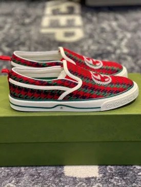 Gucci Tennis 1977 Red Green Slip On Sneakers