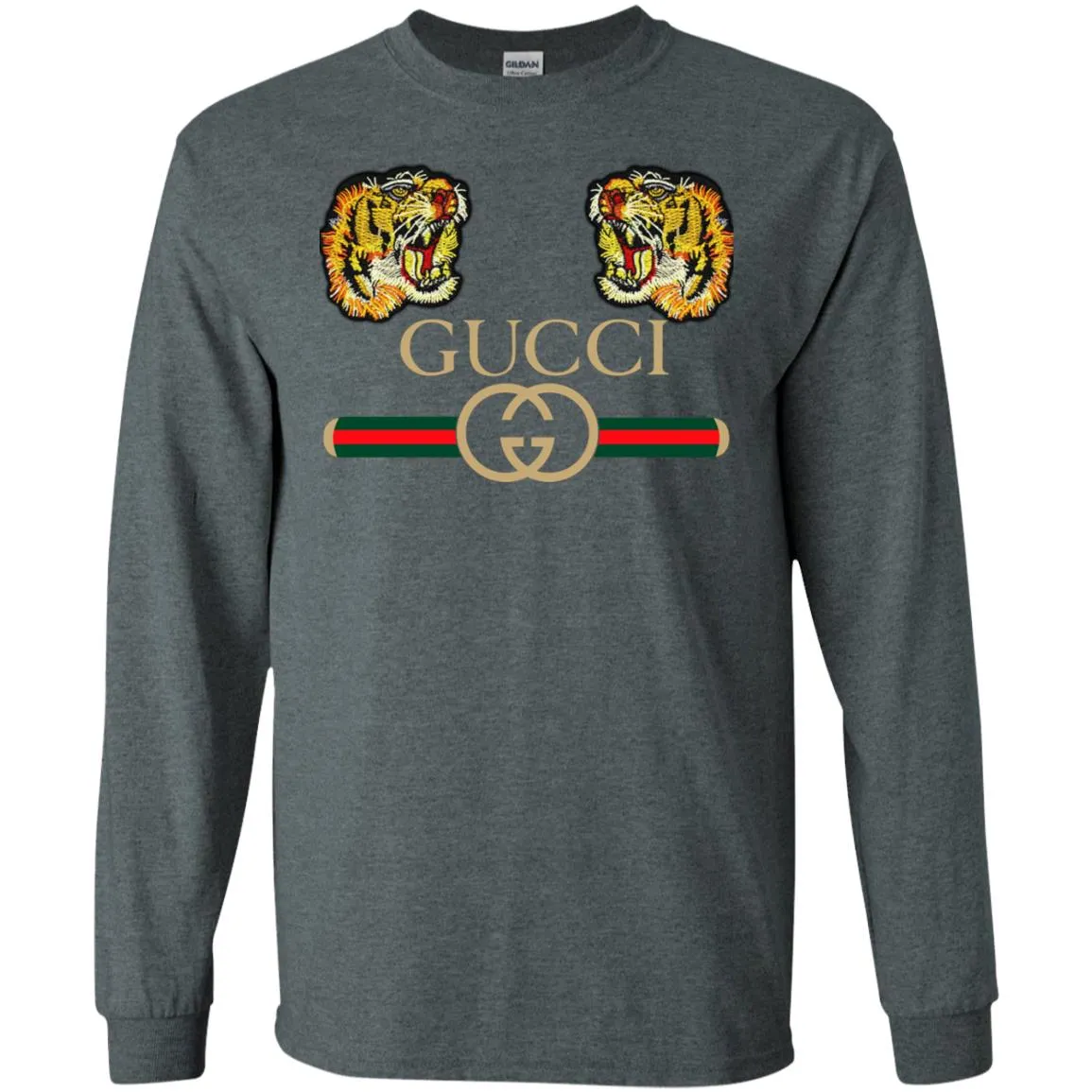 Gucci Tiger Love T-shirt Men Long Sleeve Shirt