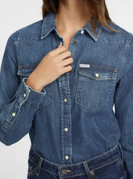 Guess Jeans Blue Slim Denim Shirt