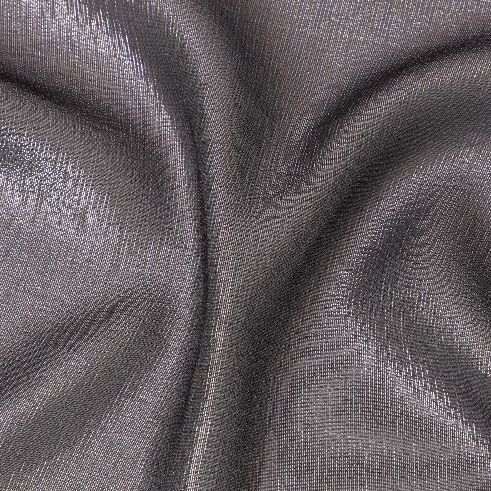 Gunmetal Grey Silk Chiffon Metallic Fabric - 110 cm Wide-D20023