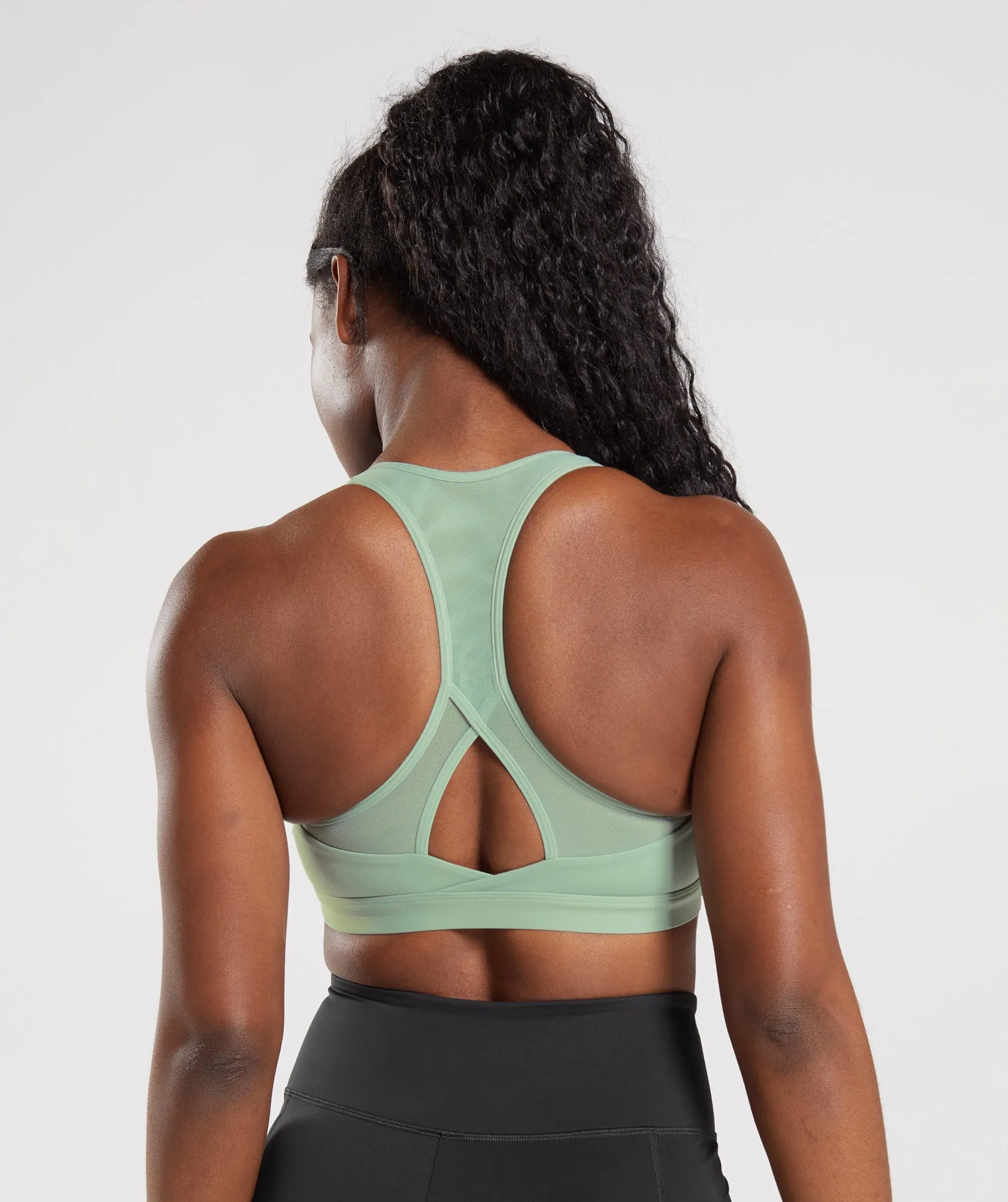 Gymshark Crossover Sports Bra - Desert Sage Green