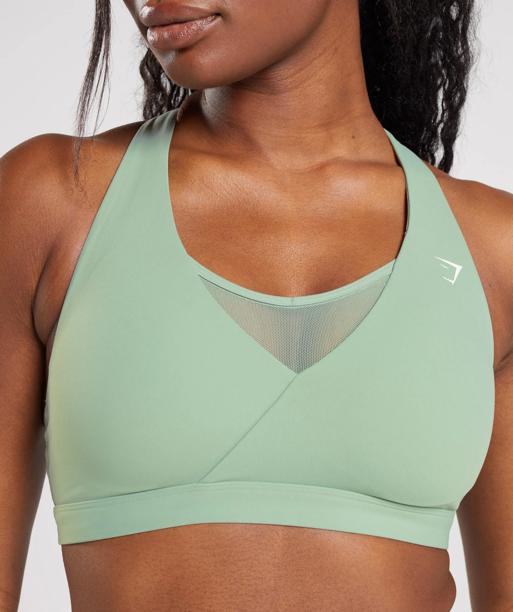 Gymshark Crossover Sports Bra - Desert Sage Green