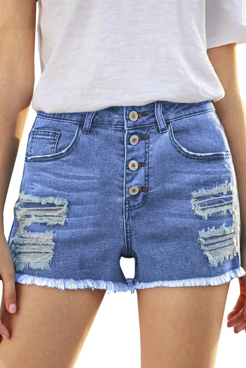 Gypsy Mid-rise Distressed Denim Shorts