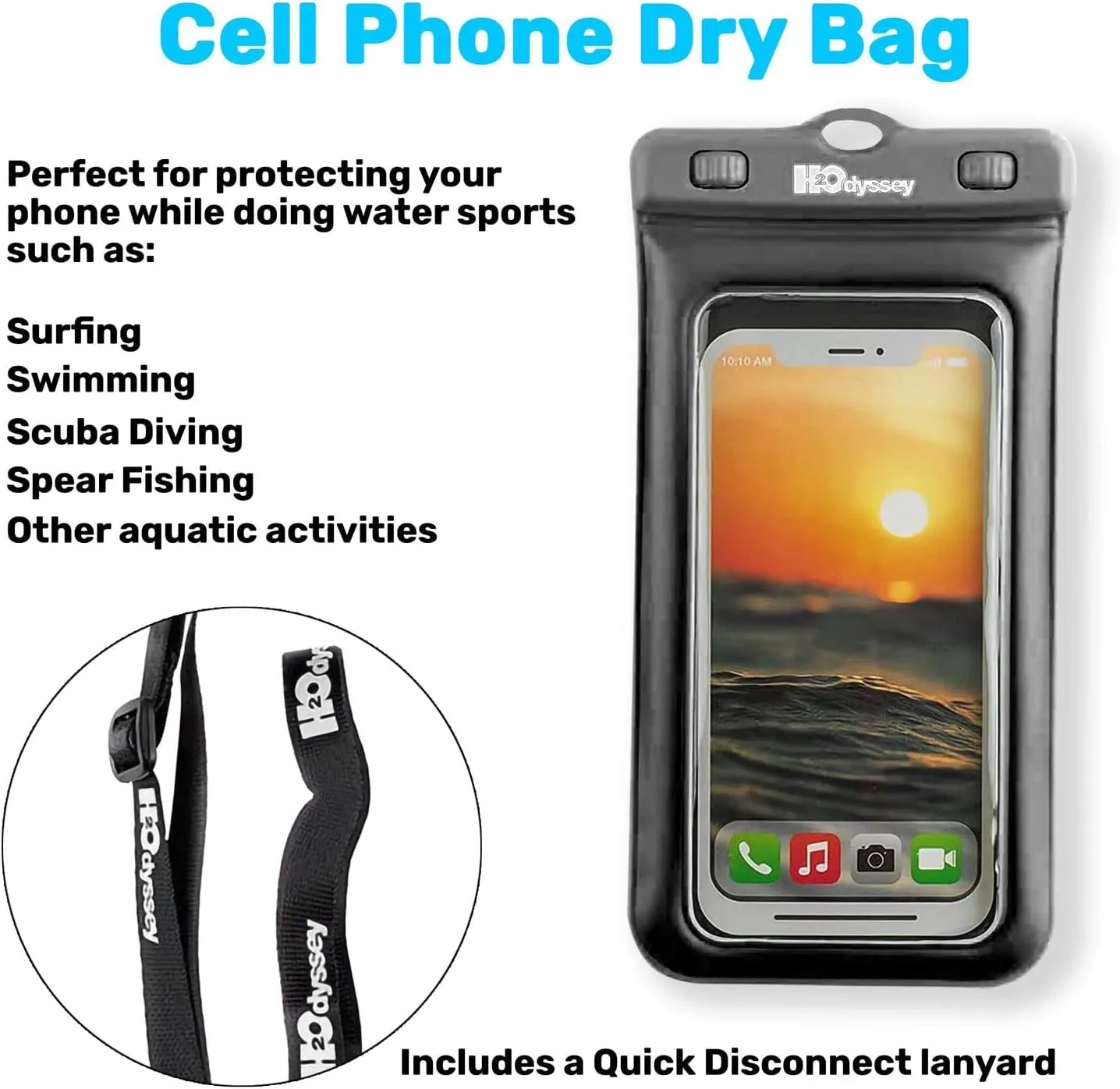 H2ODYSSEY FLOATING PHONE POUCH - WHITE/SHELLS