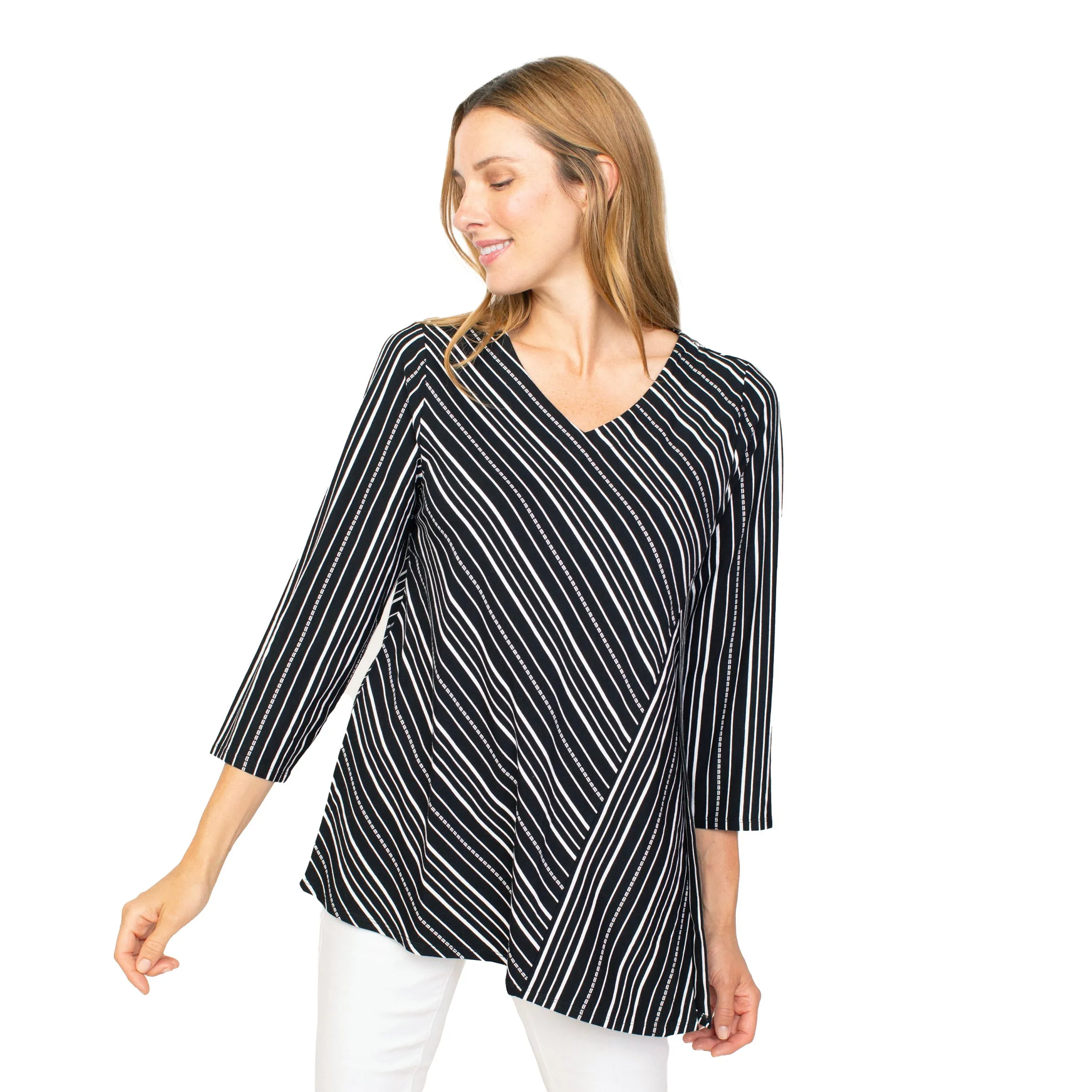 Habitat City Stripe Angled Tunic in Black - 55130 - Size L